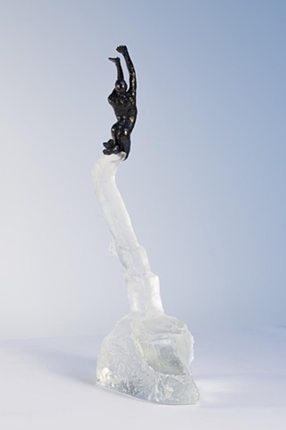 Dancer sculpture figure cast glass