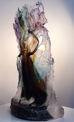 custom Portrait sculpture dancer glass contemporary art