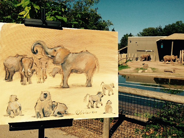 Plein Aire Painting at the Zoo