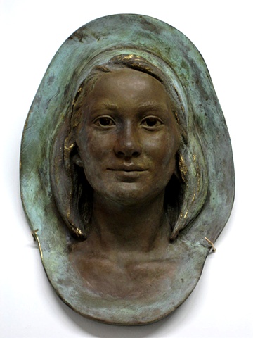 young girl portrait sculpture