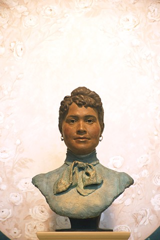Fannie Barrier Williams with painted Panel