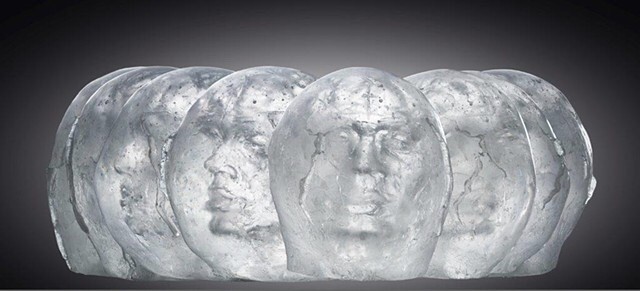 custom Portrait sculpture dancer glass contemporary art