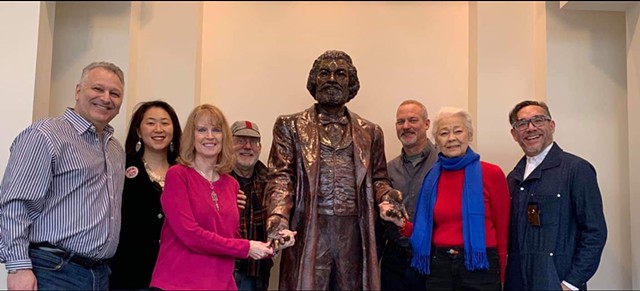 Statue Volunteers at the Memorial Art Gallery with Douglass