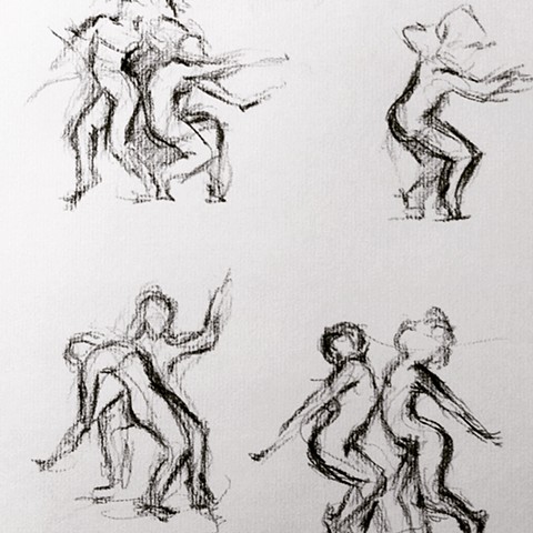 Sketches of Futurpointe dancers