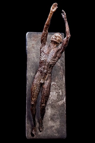 male moving figure sculpture