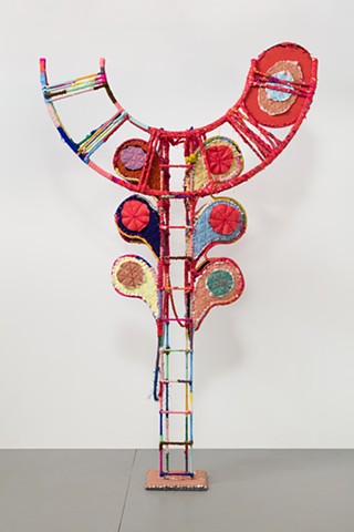 Sculpture, Drawing, Mixed Media, Found Object, Textile, Fiber Art, Craft, Fabric, Thread, String, Yarn, Wood, Wire, Color, Pattern, Texture, Sewn, Weave, Tapestry, Quilt, Art, Brooklyn, New York, Feminist, Labor-intensive, Woman, Meditative, Wrapped
