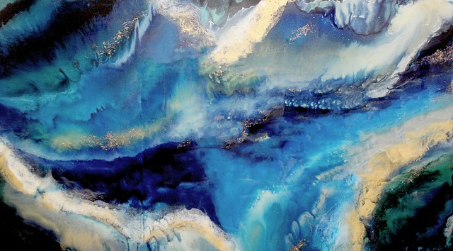 Cenote is an original painting by up and coming Dallas artist Suzie Collins