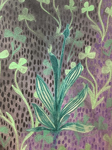 the garden i imagined detail : plantain and clover III