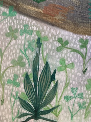 the garden i imagined detail : plantain and clover I