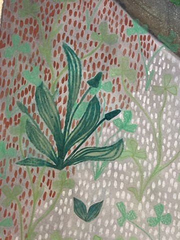 the garden i imagined detail : plantain and clover II