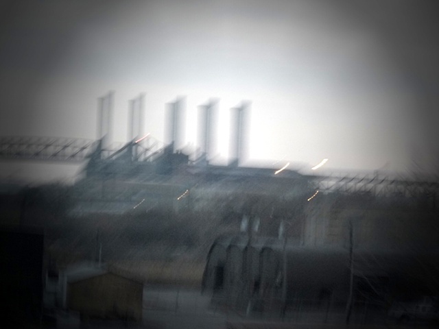 pulaski skyway  from moving train