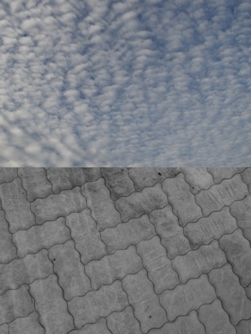 photograph of sky mattress clouds quilting by Robyn LeRoy-Evans