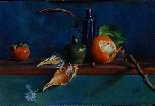 Orange ,Persimmon and Milkweed