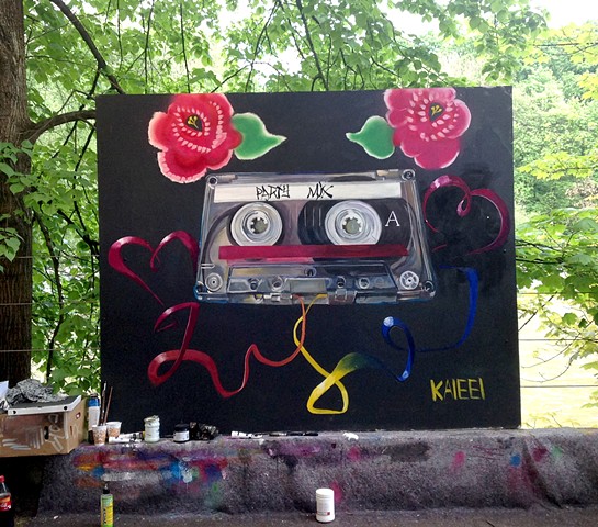Party Time Mix Tape Mural