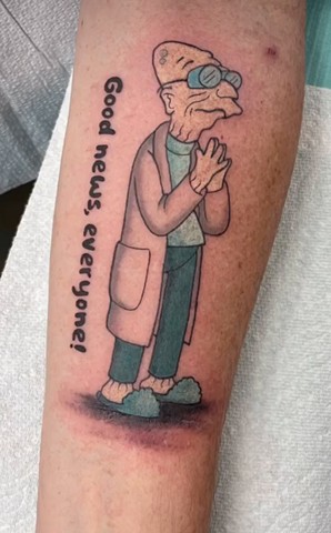 Futurama tattoo strange world tattoo Calgary Alberta 