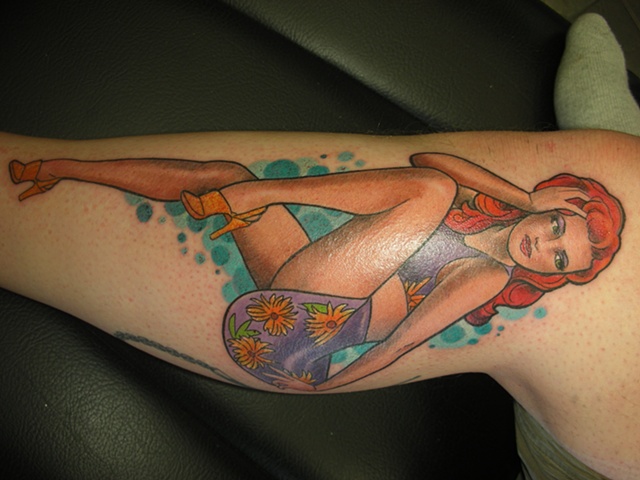 Tattoo of pin up girl 