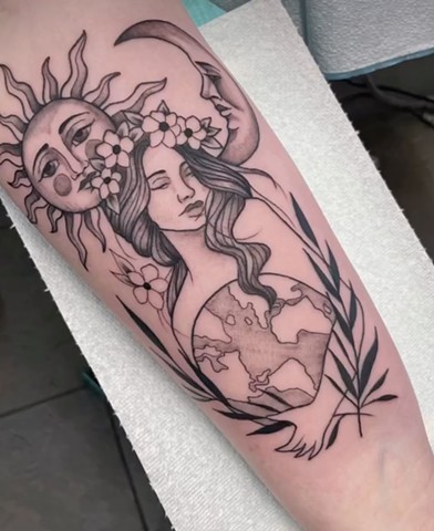 Mother Nature tattoo strange world tattoo Calgary tattoos 