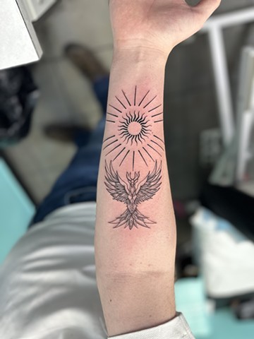 Sun and Phoenix design