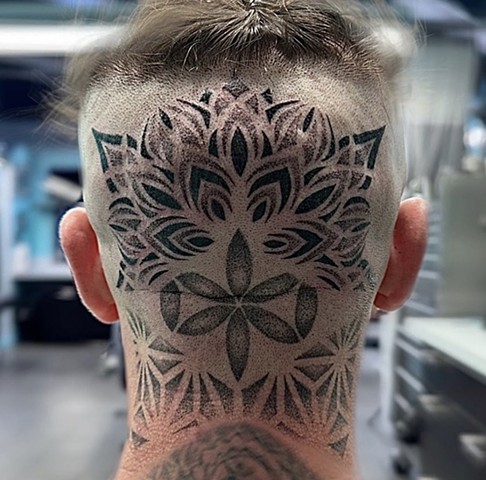 Geometric Mandala on back of the head