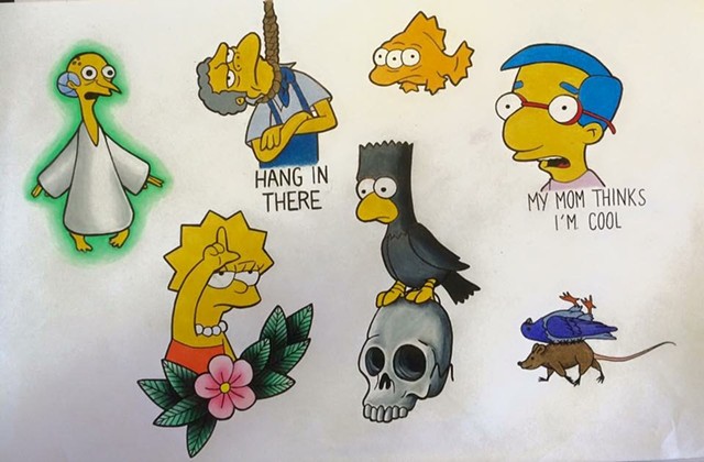 Strange World Tattoo Calgary art tattoo flash- The Simpsons
