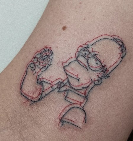 Homer Simpson tattoo Calgary tattoos Strange World Tattoo 