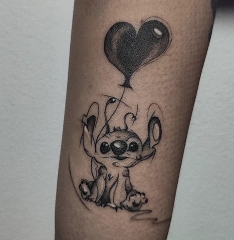 stitch tattoo with balloon Strange World Tattoos Calgary, Alberta 