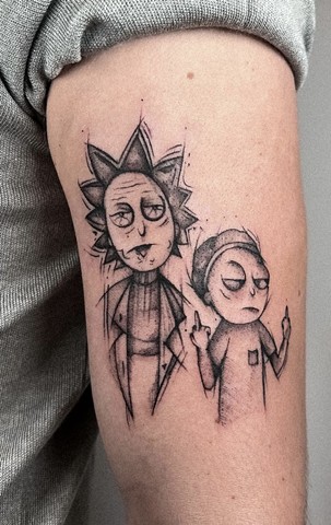 Rick and Morty tattoo Strange World Tattoo Calgary Alberta Canada 