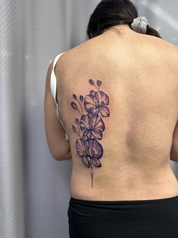 Purple Orchids on back