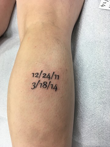 number/date tattoo 