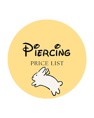 Piercing price list