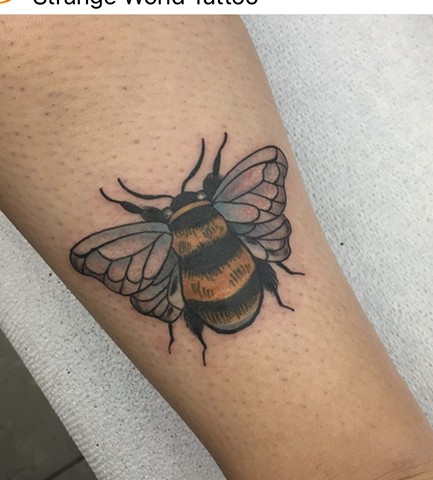 bumblebee tattoo Calgary, Alberta Canada Strange World Tattoo