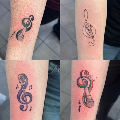 Microphone friend tattoos