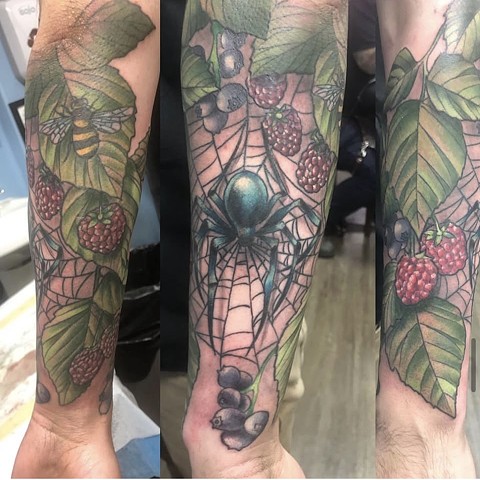 Spider tattoo berry tattoo bumblebee tattoo strange world tattoo Calgary 