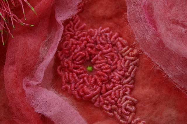 Sea Anemone, detail of embroidery