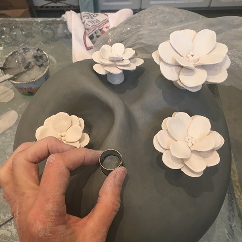 cutting blossom openings for "asters"