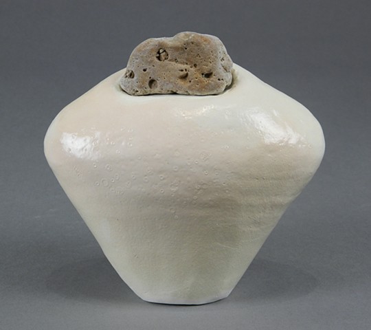 coil-built earthenware, borosilicate glaze, karst stone