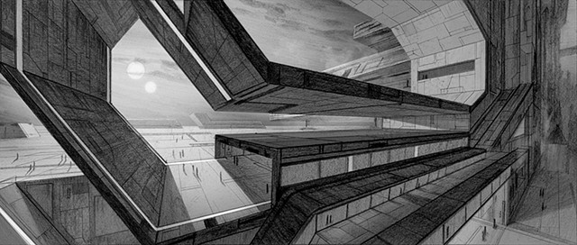 Environment design ::: Central station - pencil on paper