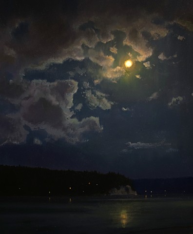 Devin Michael Roberts Moon Nocturne Night Paintings Art 