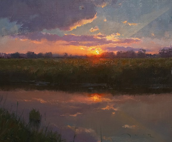 Devin Michael Roberts Artist Landscape Painting Oil Art  Sunset 