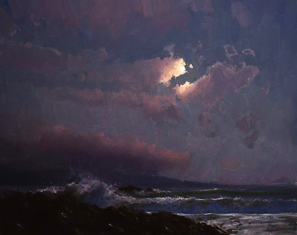 Devin Michael Roberts Artwork Nocturne Seascape Maui Hawaii Landscape Painting 