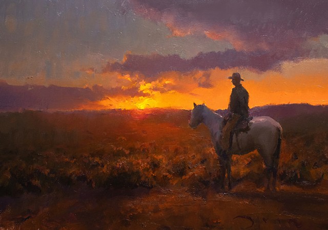 Devin Michael Roberts Cowboy and Western American Art Landscape Southwest Painting 