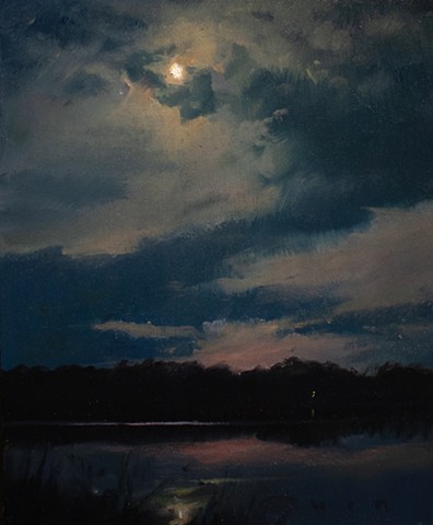 Devin Michael Roberts Artist Artwork Painting Nocturne Moon paintings for sale 