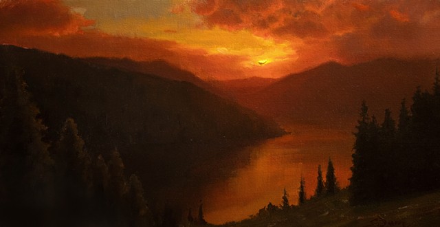 Devin Michael Roberts Sunset Painting Artwork Hudson River School 
