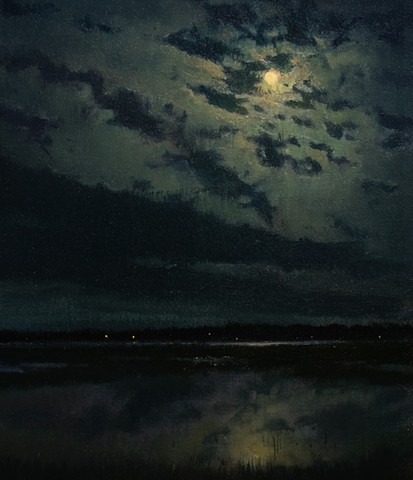 Devin Michael Roberts Nocturne Moon Art For sale Landscape 