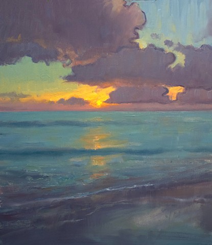 Devin Michael Roberts Art Paintings Sunset For Sale Seascape Impressionism 