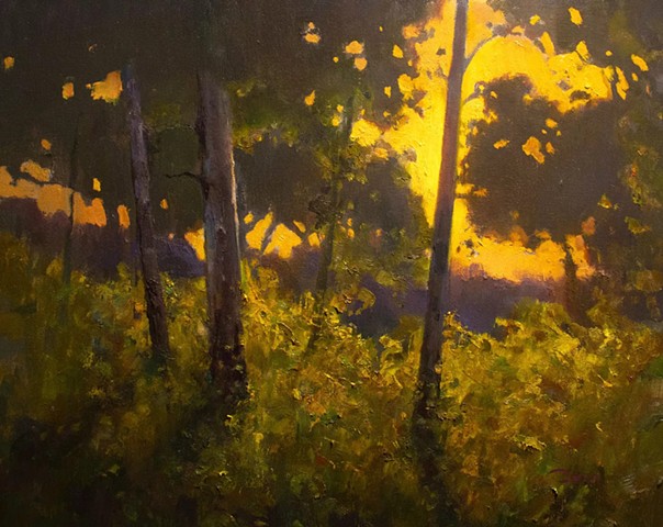 Devin Michael Roberts Art Painting Trees Sunset For Sale Landscape painting 