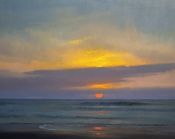 Devin Michael Roberts Art Artist Paintings Sunrise Seascape Wave 