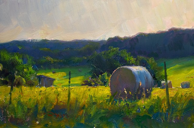 Devin Michael Roberts Art Paintings Artist Landscape Hay Bale For Sale 