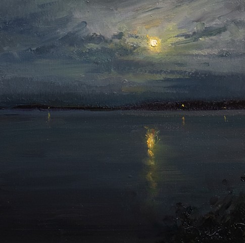 Devin Michael Roberts Nocturne Moon Painting Artist 