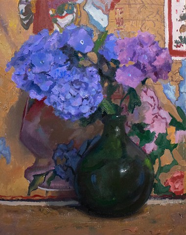 Devin Michael Roberts Paintings Art Still Life Hydrangeas Flowers Landscape Art 